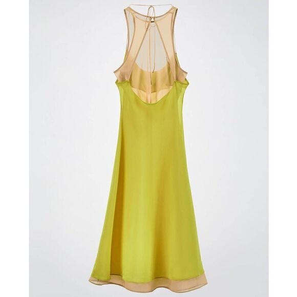 ZARA CONTRASTING MIDI DRESS NEW - Picture 2 of 6